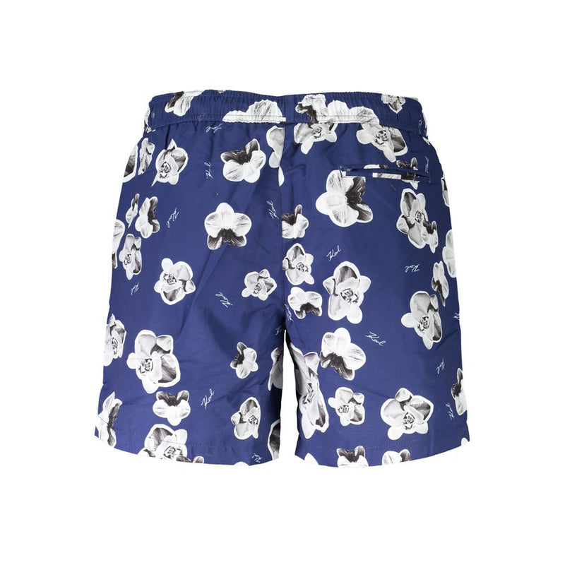 Karl Lagerfeld Blue Polyester Swim Boxer - Medium Size