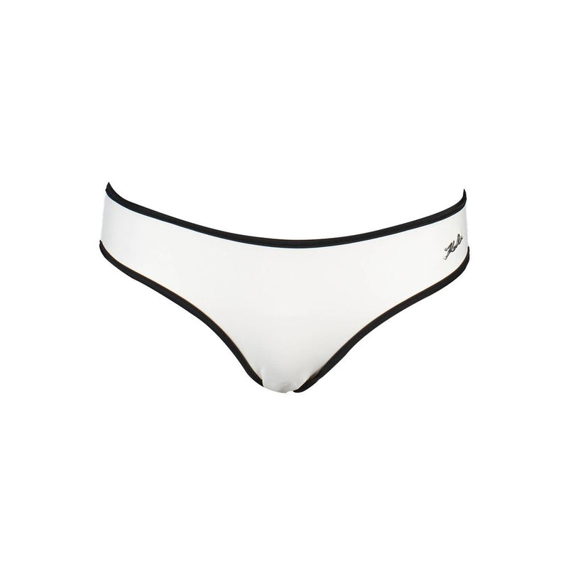 Karl Lagerfeld White Elastane Swim Briefs for Women