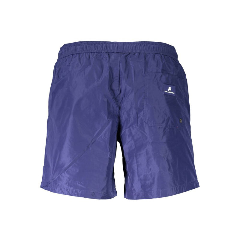 Karl Lagerfeld Blue Polyester Swimwear - Medium Swim Boxer