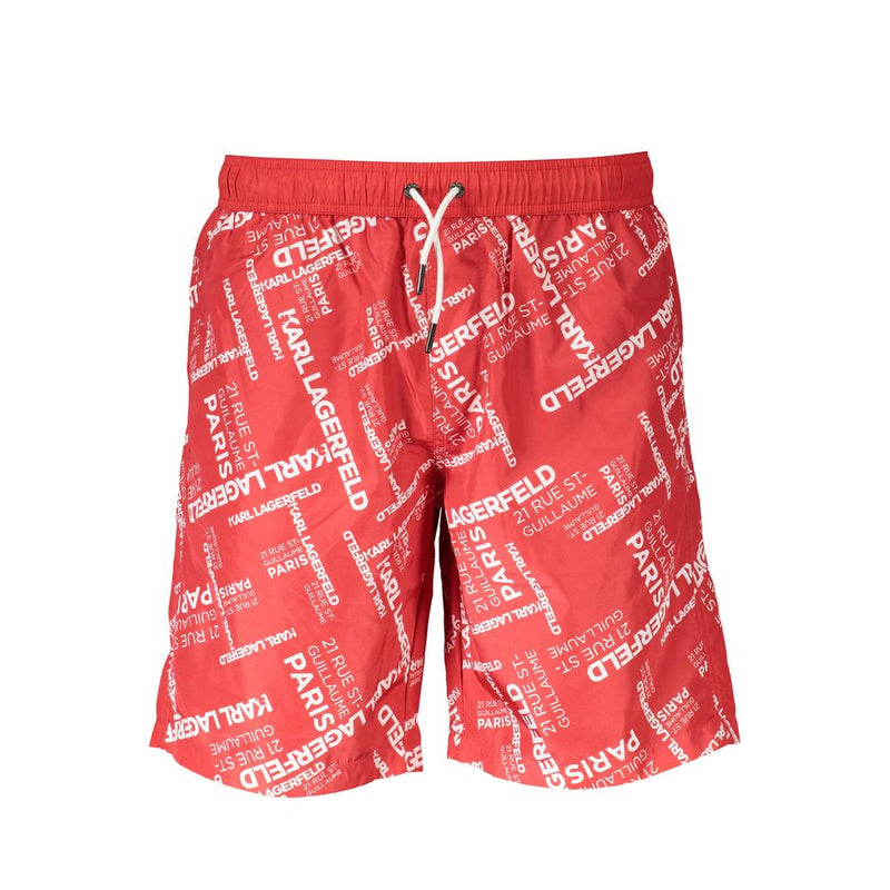Karl Lagerfeld Long Beach Boxer Red Polyester Swimwear