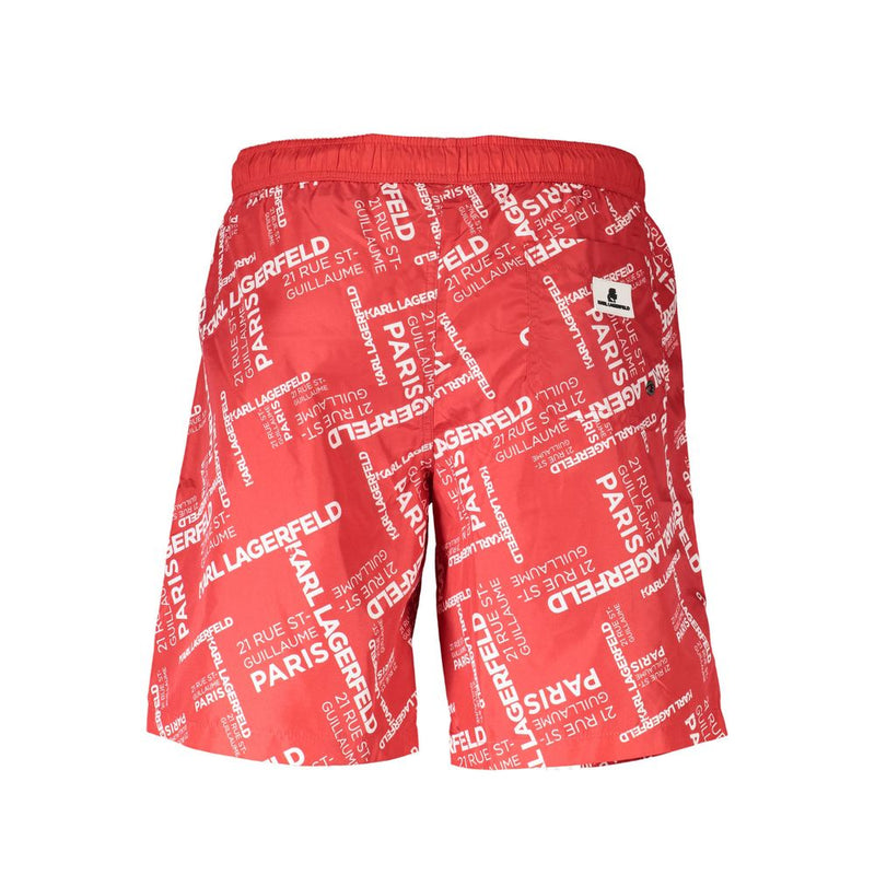 Karl Lagerfeld Long Beach Boxer Red Polyester Swimwear