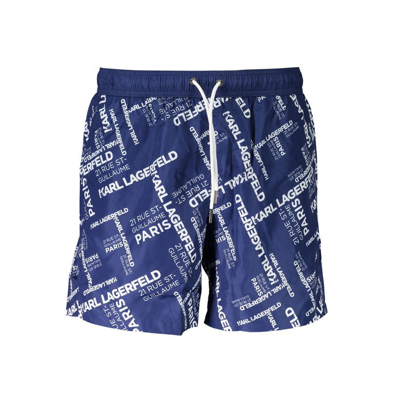 Karl Lagerfeld Blue Polyester Swim Boxers for Men