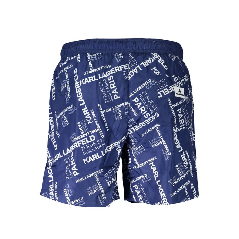 Karl Lagerfeld Blue Polyester Swim Boxers for Men