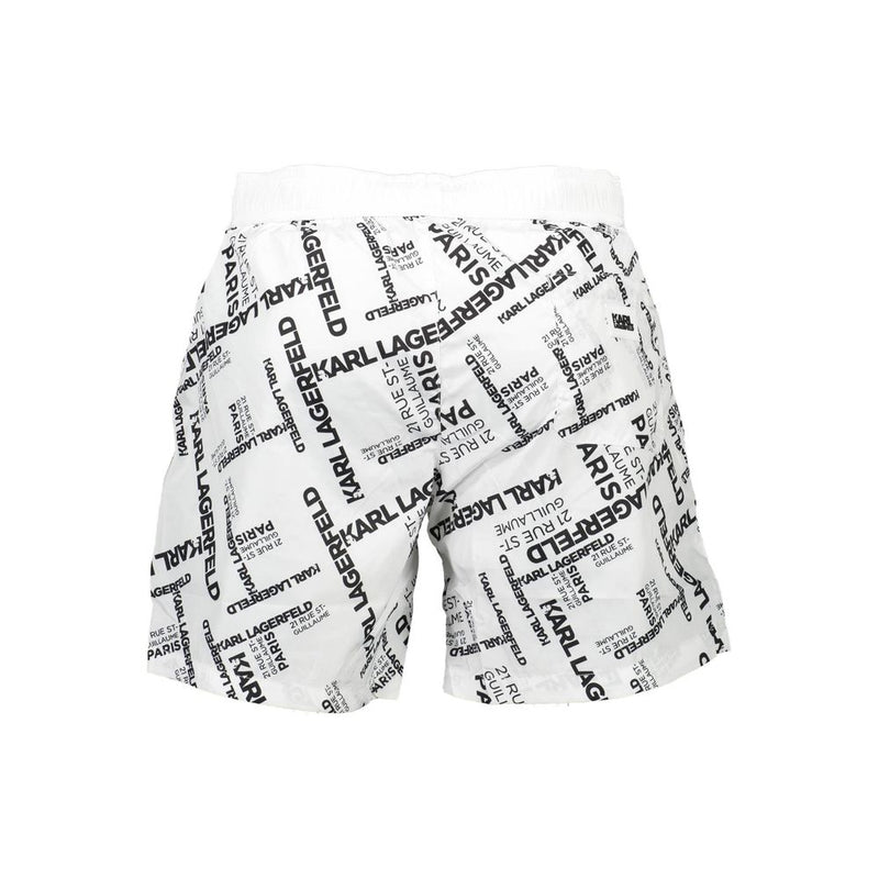 Karl Lagerfeld White Polyester Swim Boxer - Medium Swimwear