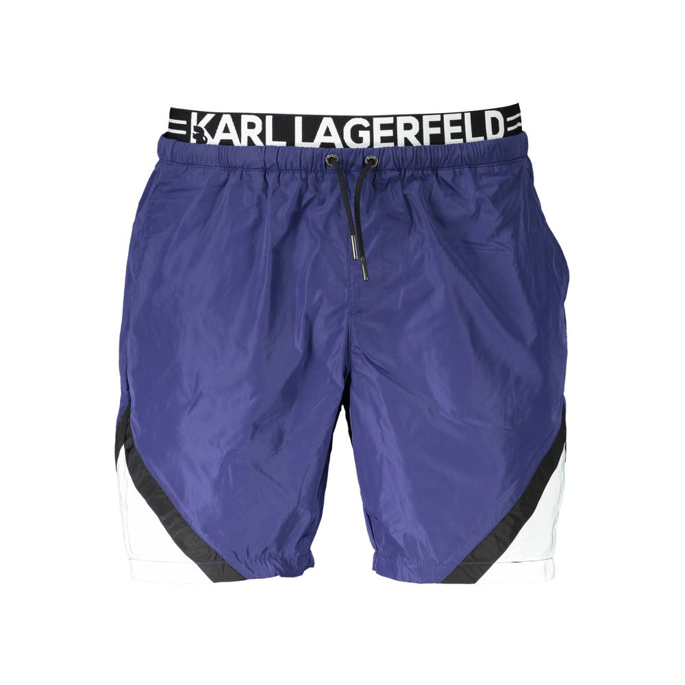 Maillot de bain bleu en polyester de Karl Lagerfeld