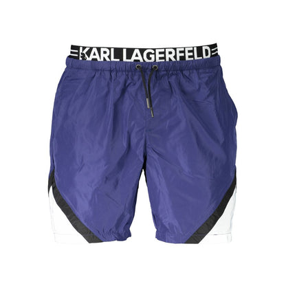 Maillot de bain bleu en polyester de Karl Lagerfeld