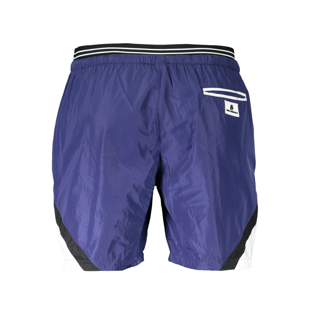 Maillot de bain bleu en polyester de Karl Lagerfeld