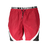 Maillot de bain rouge en polyester de Karl Lagerfeld