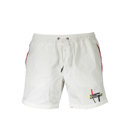 Maillot de bain blanc en polyester de Karl Lagerfeld