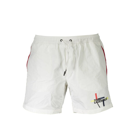 Maillot de bain blanc en polyester de Karl Lagerfeld