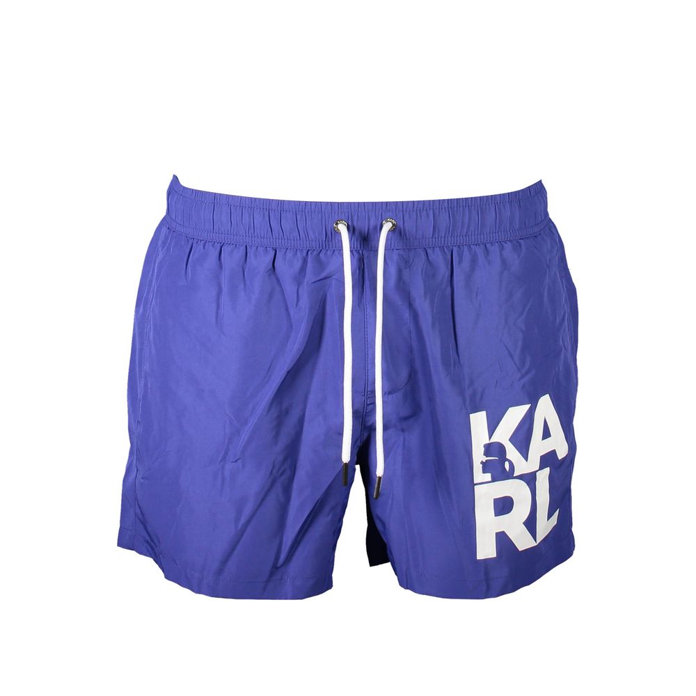Maillot de bain bleu en polyester de Karl Lagerfeld