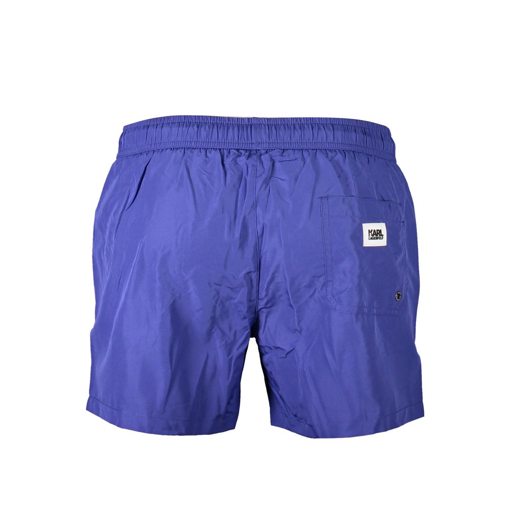 Maillot de bain bleu en polyester de Karl Lagerfeld