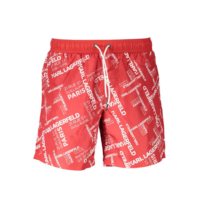 Karl Lagerfeld Red Polyester Swim Boxers - Stylish & Comfortable
