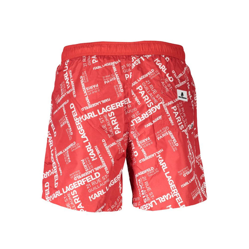 Karl Lagerfeld Red Polyester Swim Boxers - Stylish & Comfortable