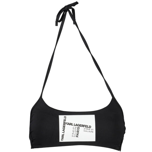 Maillot de bain noir en élasthanne pour femmes Karl Lagerfeld