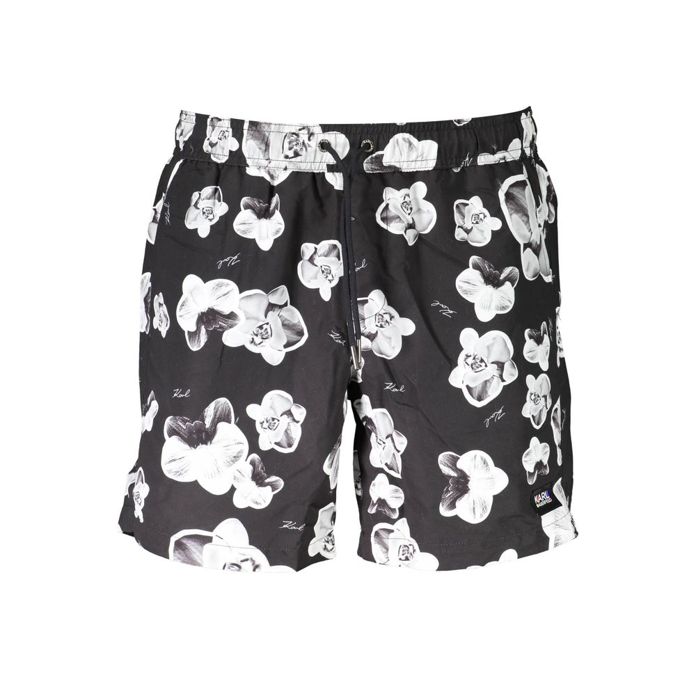 Karl Lagerfeld Black Polyester Swim Boxer - Medium