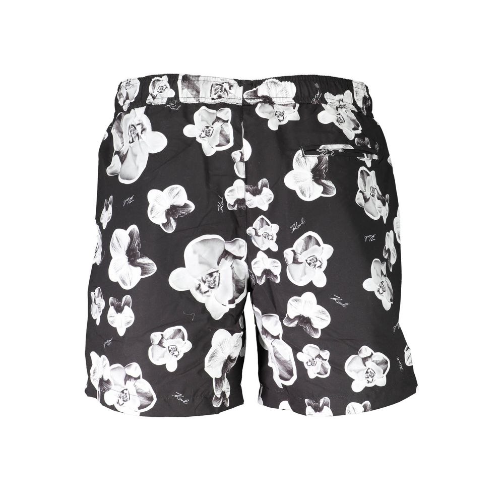 Karl Lagerfeld Black Polyester Swim Boxer - Medium