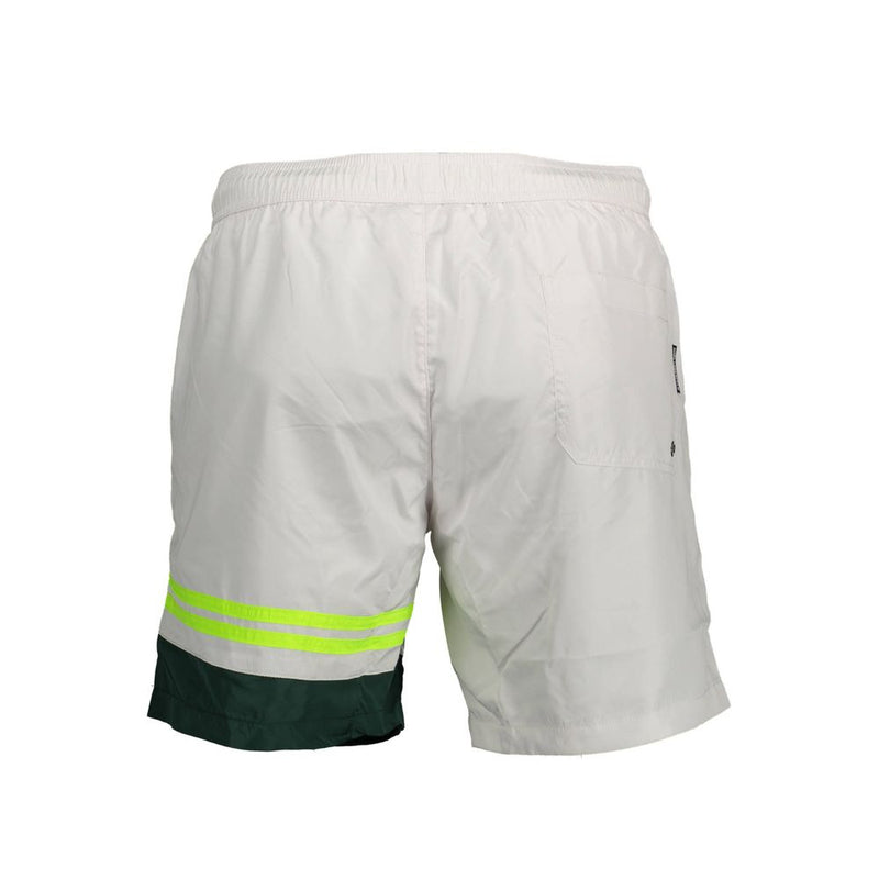 Karl Lagerfeld White Polyester Swim Boxer with Pockets