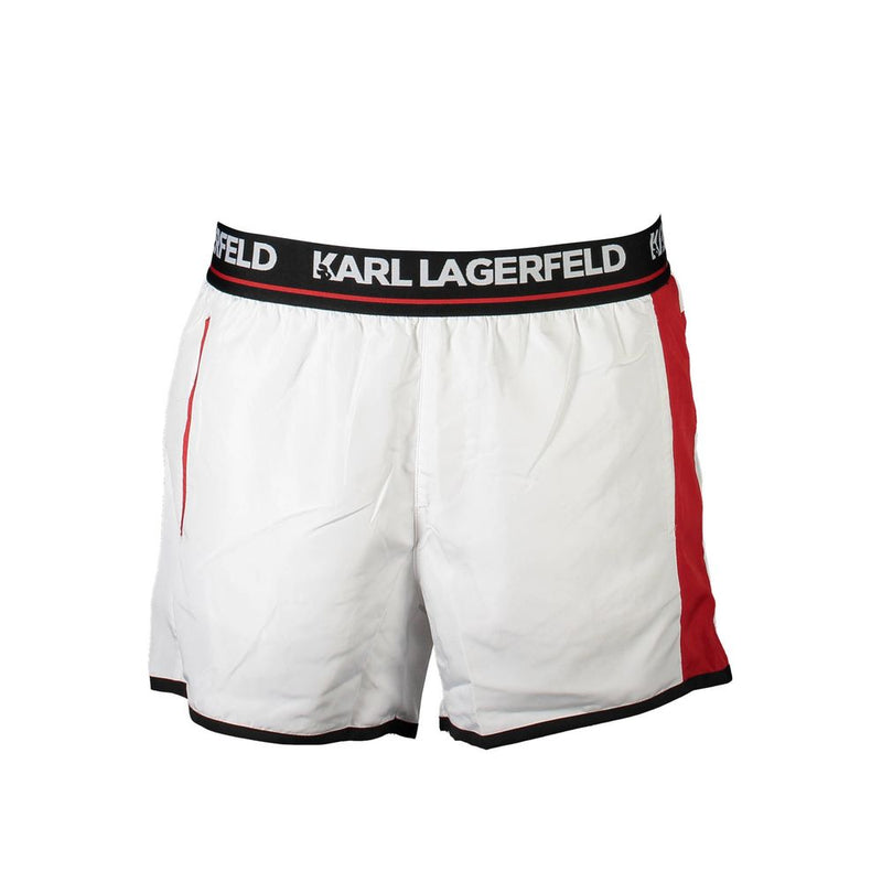 Shorts de bain Karl Lagerfeld en polyester blanc pour un confort stylé