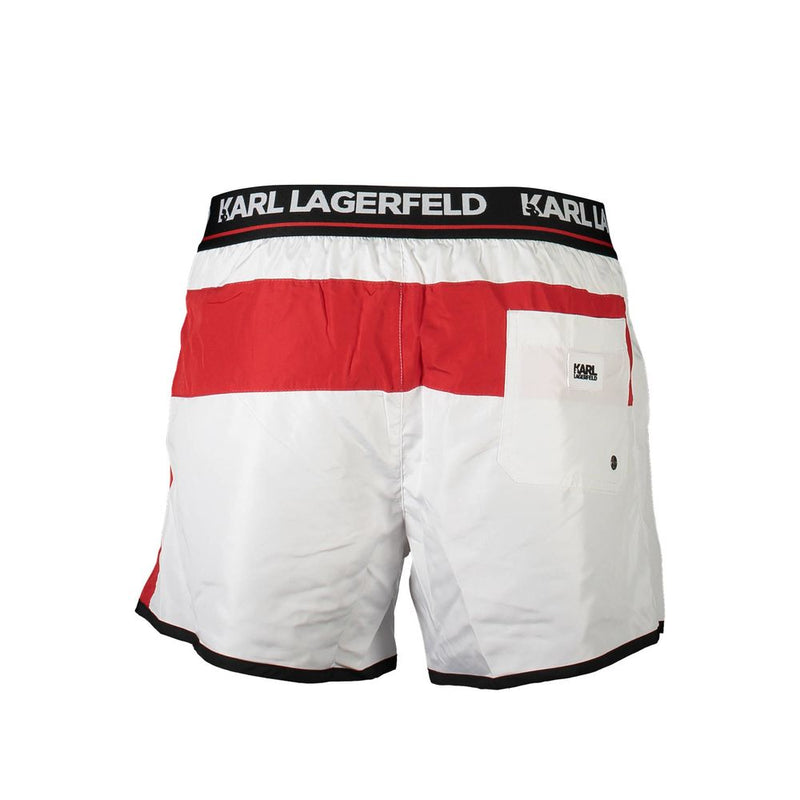 Shorts de bain Karl Lagerfeld en polyester blanc pour un confort stylé