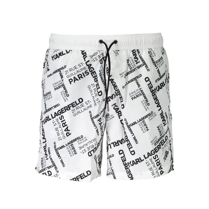 Maillot de bain blanc en polyester de Karl Lagerfeld
