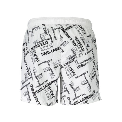 Maillot de bain blanc en polyester de Karl Lagerfeld