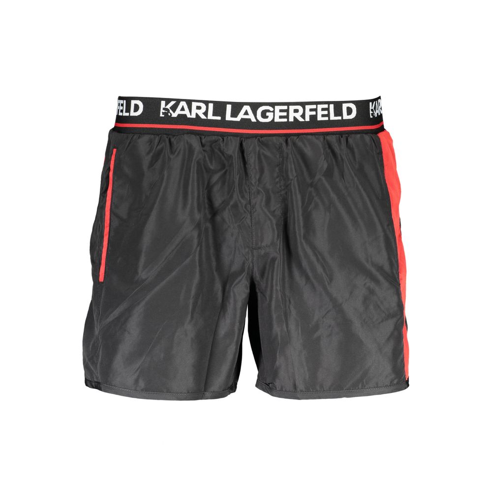 Maillot de bain noir en polyester de Karl Lagerfeld