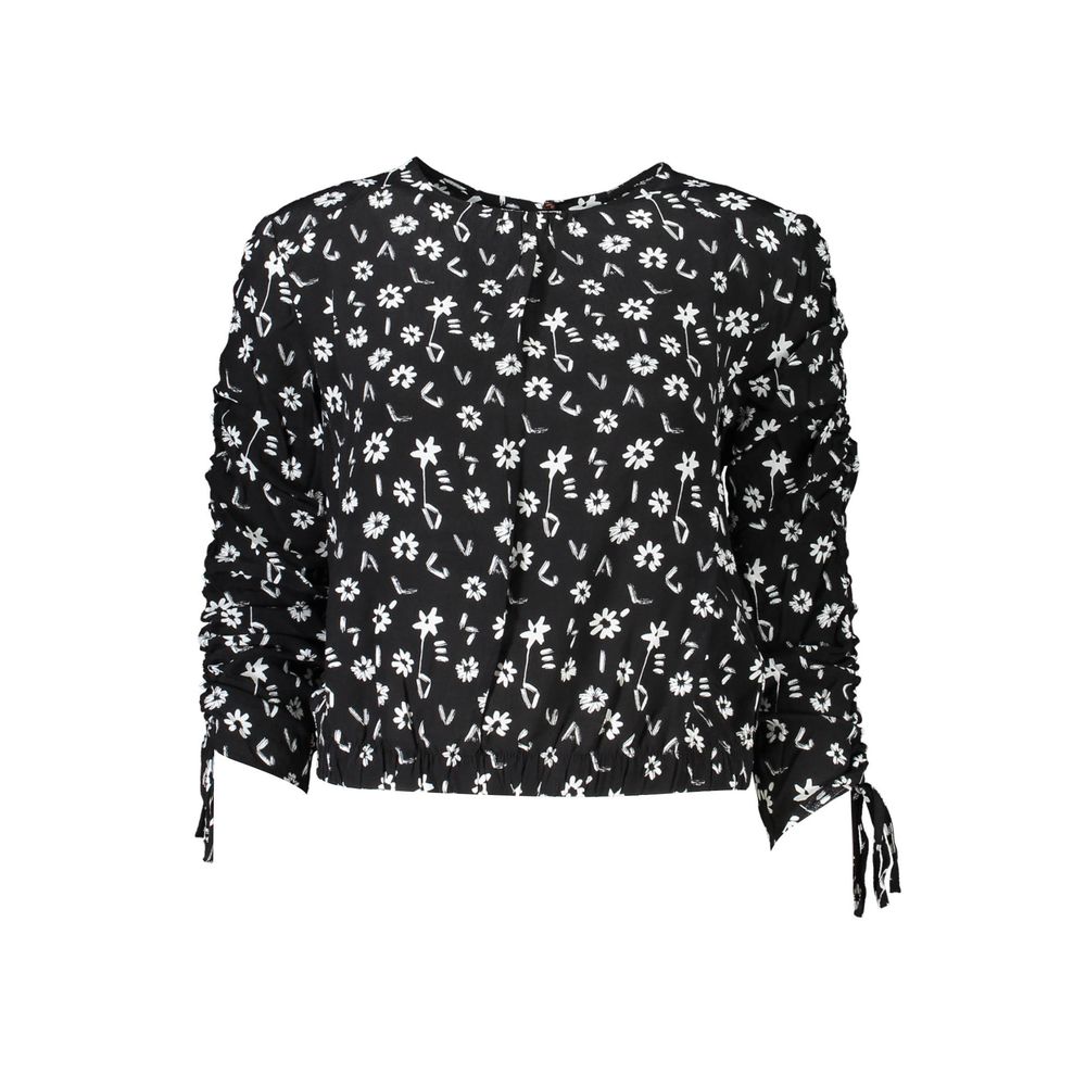 Desigual Black Viscose Shirt - Élégante Blouse à Manches Longues