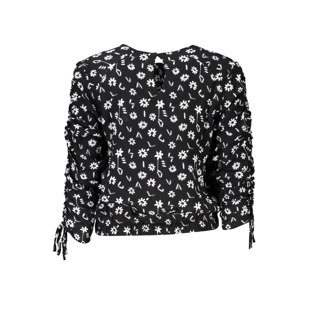 Desigual Black Viscose Shirt - Élégante Blouse à Manches Longues