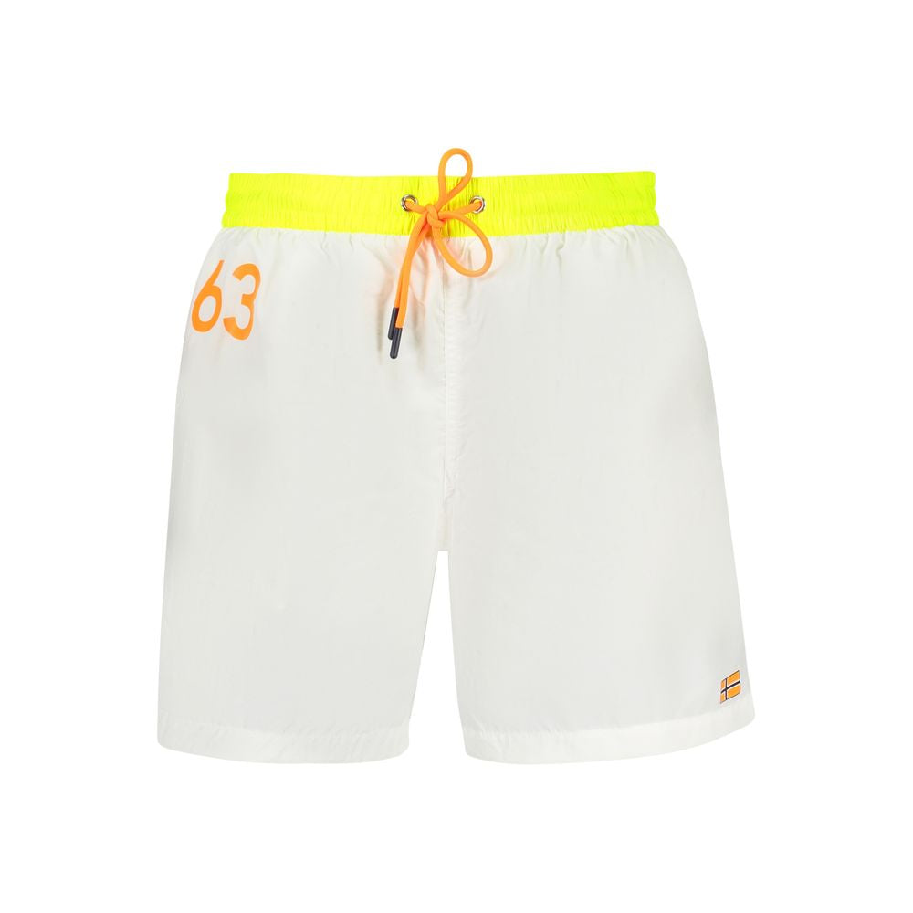 Shorts de bain en polyamide blanc Norway 1963 pour hommes