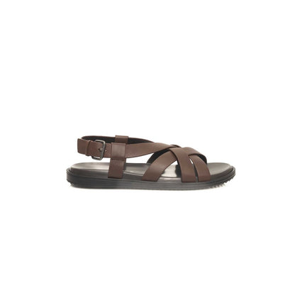 Cerruti 1881 Brown Leather Men Sandal