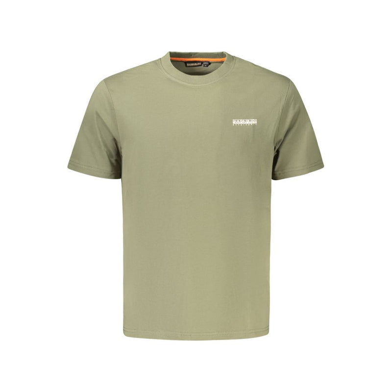 Napapijri Green Cotton Men T-Shirt - Sustainable Style