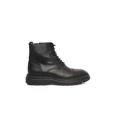 Cerruti 1881 Black Cowhide Boot - Elegant Lace-Up Design