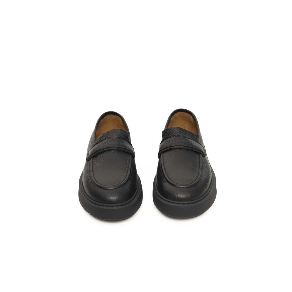 Cerruti 1881 Black Leather Men Loafer - Elegant Comfort