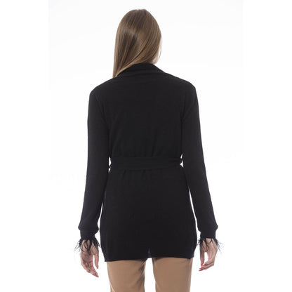 Baldinini Trend Zwarte Wollen Dames Cardigan