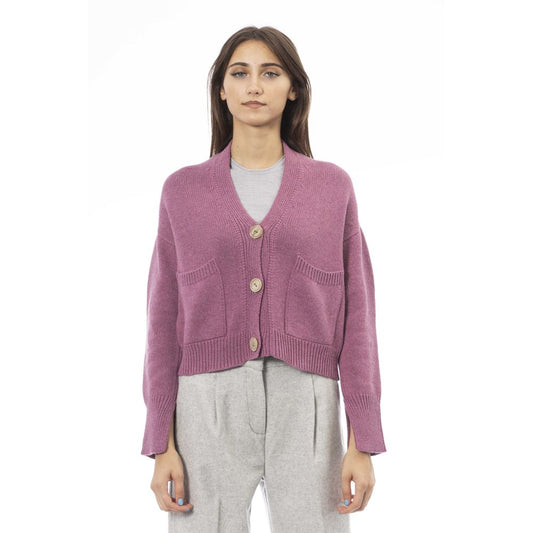Alpha Studio Cardigan pour femme en laine mérinos multicolore