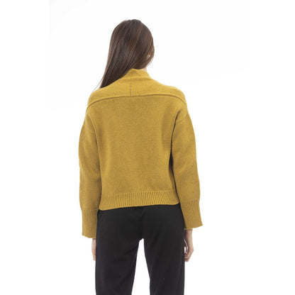 Alpha Studio Cardigan en laine mérinos jaune pour femme