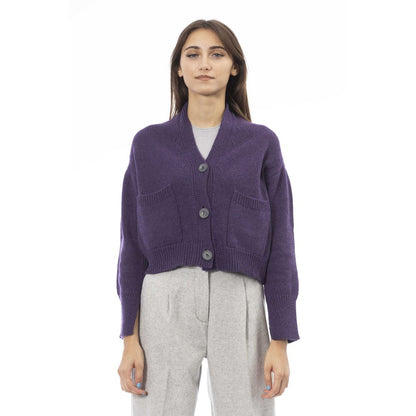 Gilet en laine mérinos violet Alpha Studio