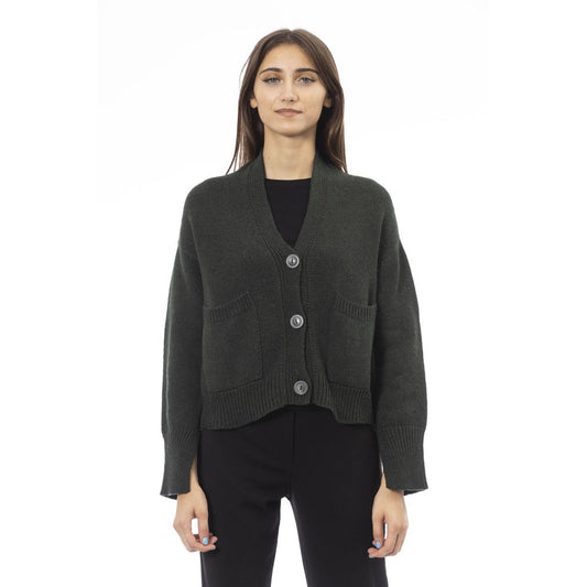 Alpha Studio Grijs Merinowol Cardigan voor Dames