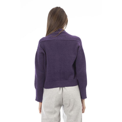 Gilet en laine mérinos violet Alpha Studio
