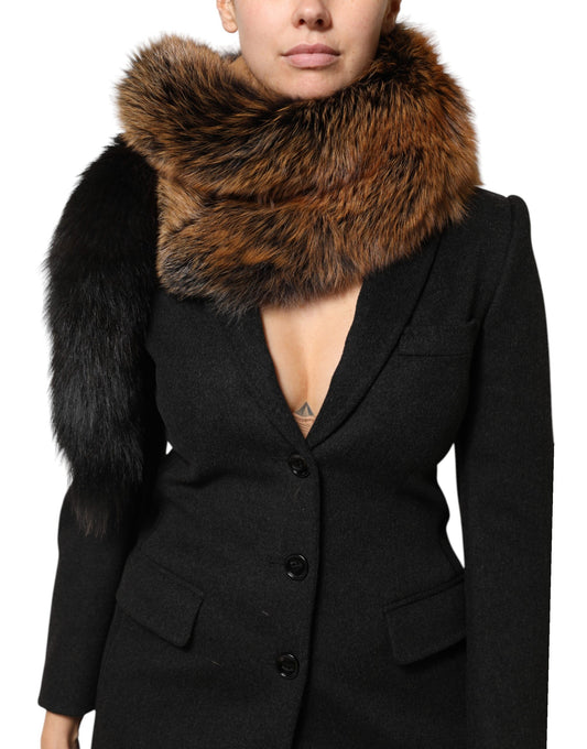 Dolce &amp; Gabbana Bruine Rode Vosvacht Cashmere Nekwarmer Sjaal