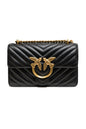 PINKO Zwarte leren Love One Mini schoudertas