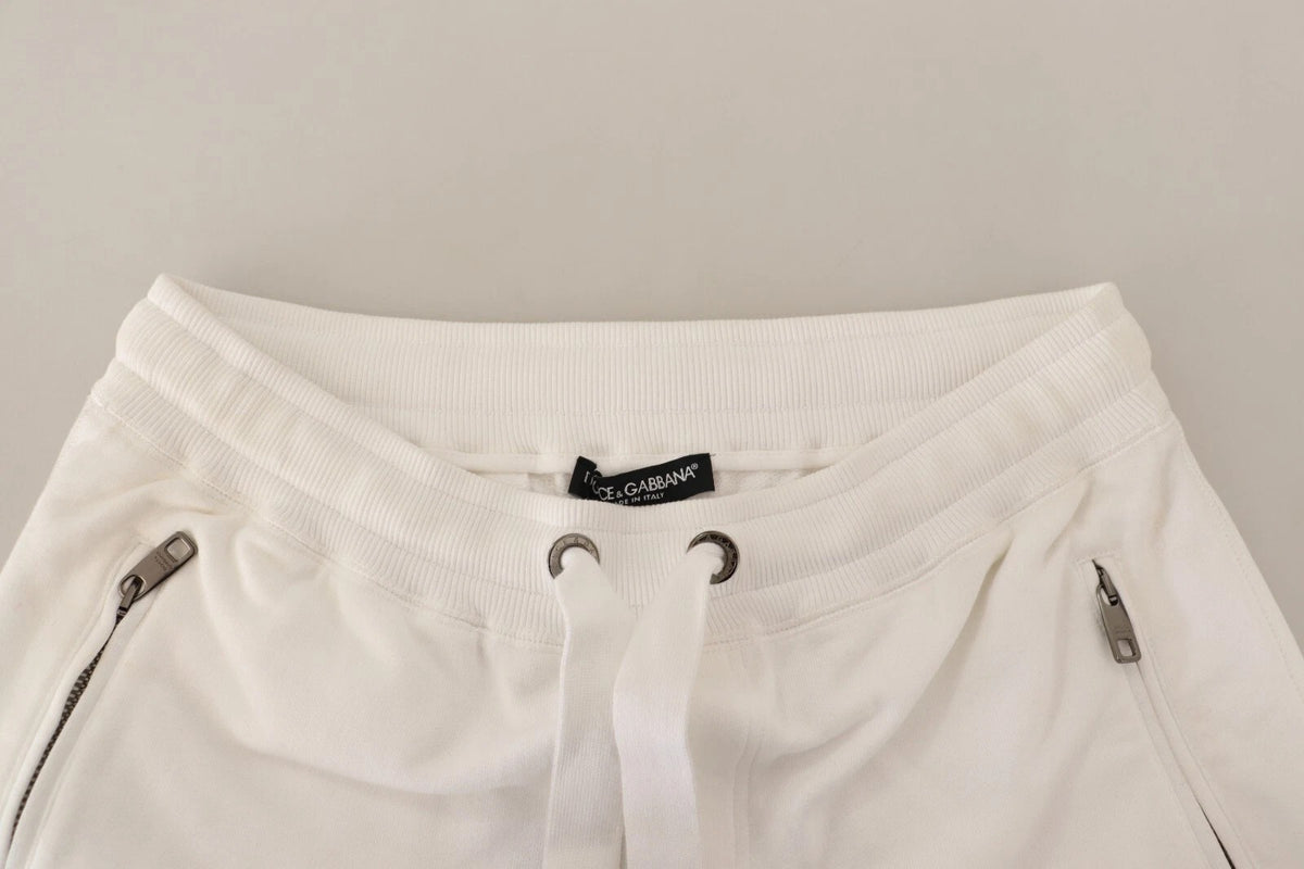 Pantalons de jogging en coton blanc avec logo Dolce &amp; Gabbana