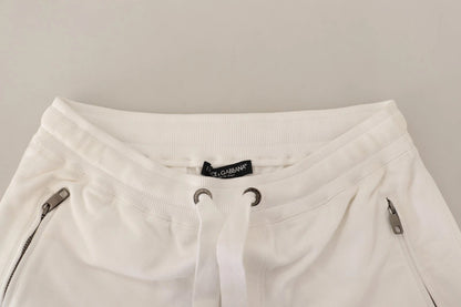 Dolce &amp; Gabbana witte katoenen joggingbroek met logo patch