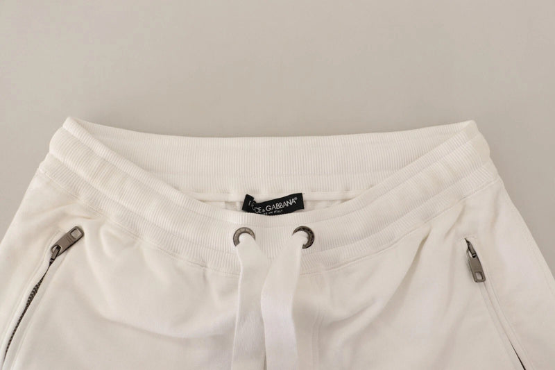 Dolce &amp; Gabbana witte katoenen joggingbroek met logo patch