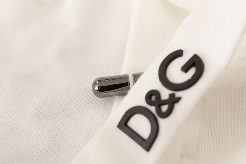 Dolce &amp; Gabbana witte katoenen joggingbroek met logo patch