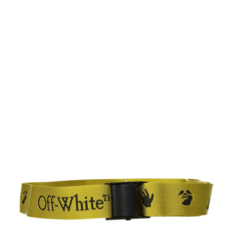 Off-White Yellow Fabric Regular Belt - Adjustable & Stylish