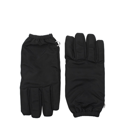 Gants en nylon noir Prada