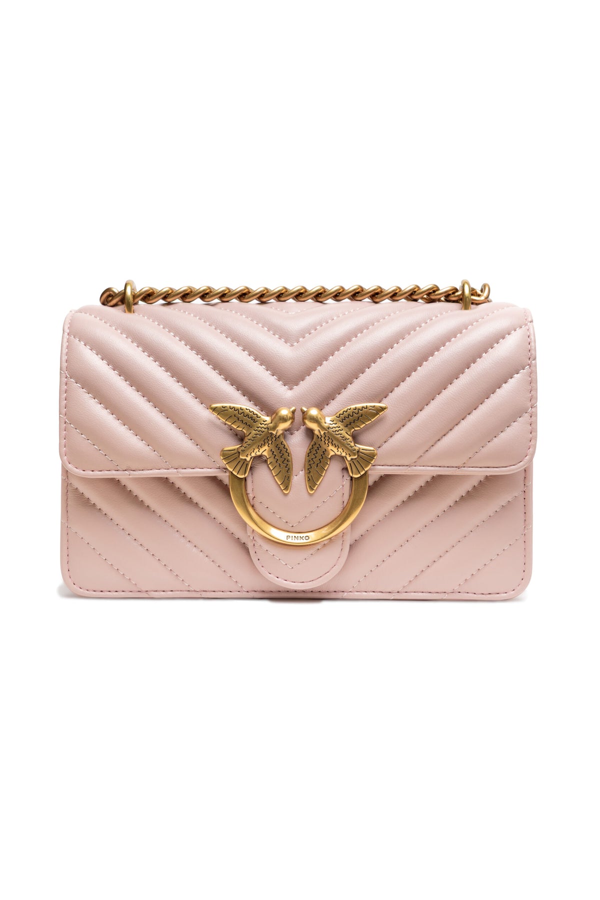 PINKO Powder Pink Love One Mini Shoulder Bag - Élégance et Style