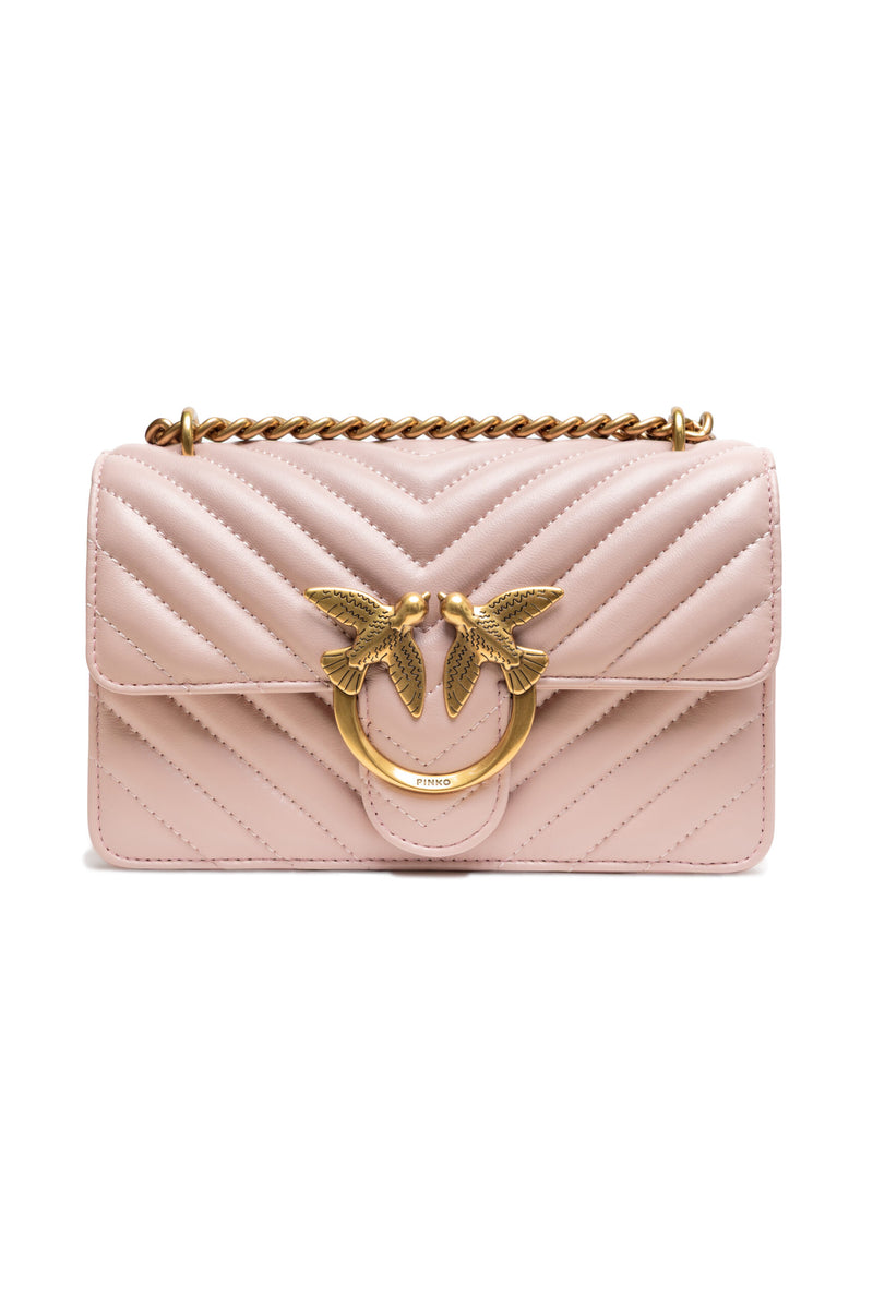 PINKO Powder Pink Love One Mini Shoulder Bag - Élégance et Style